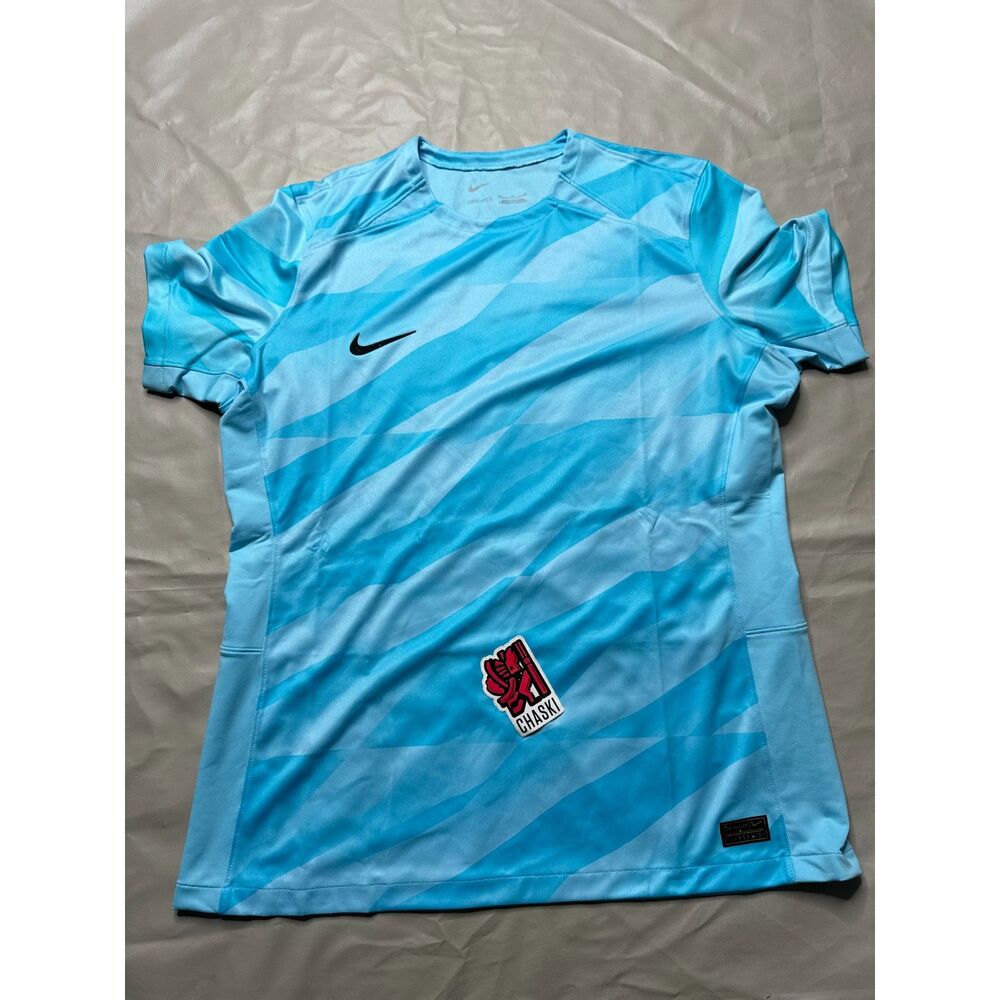 Nike Goalkeeper Goalie Soccer Short Sleeve Jersey blue DZ4564-416 women XL NEW